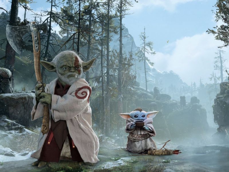 Gott Des Krieges X Star Wars Baby Yoda Kommt Auch In Der