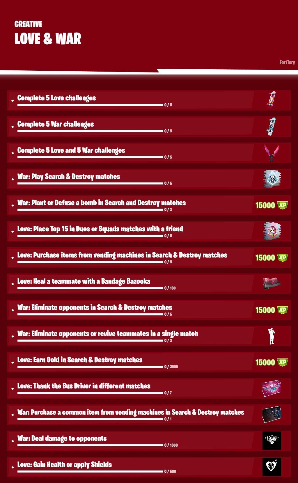Fortnite Love und War Challenges