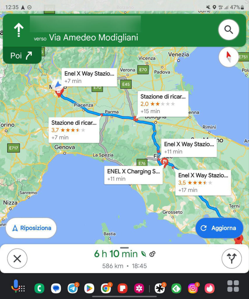 Ricarica EV-App Google Maps