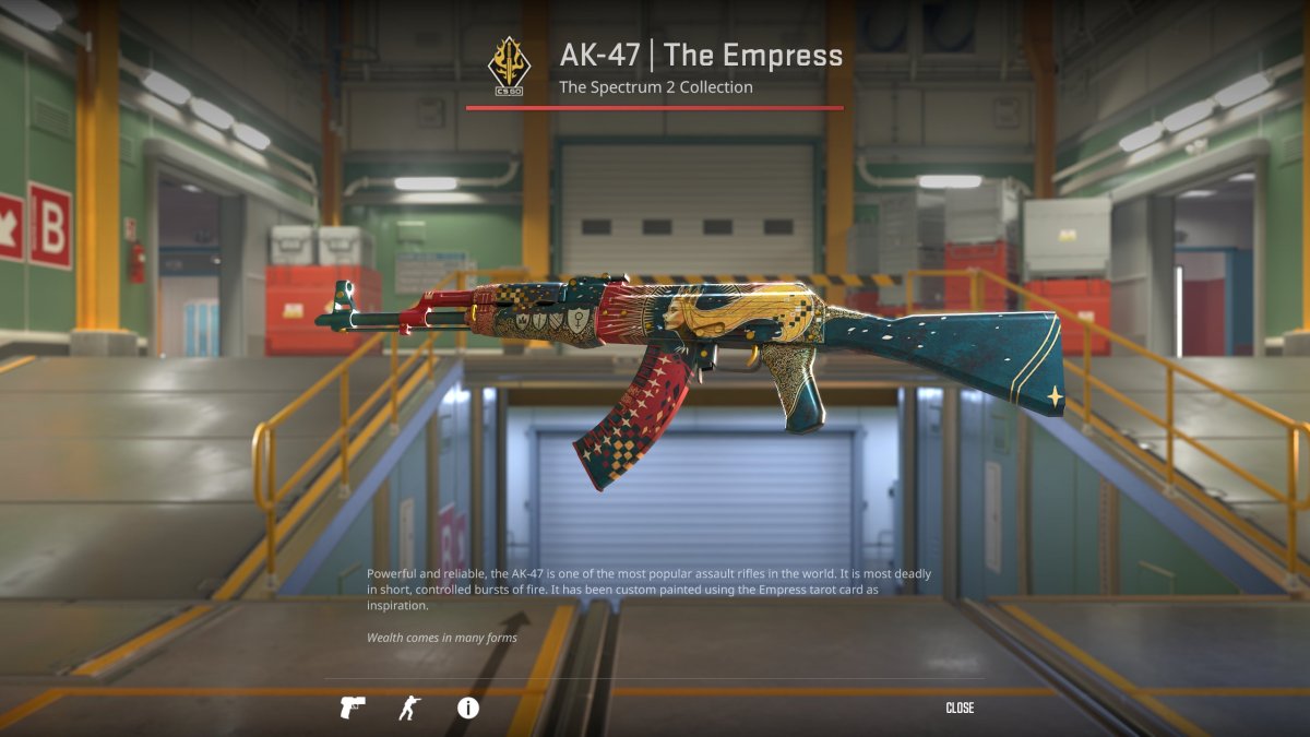 Ein Bild des Skins „AK-47 The Empress“ in Counter-Strike 2 (CS2) als Teil einer Rangliste der Skins für die Waffe.