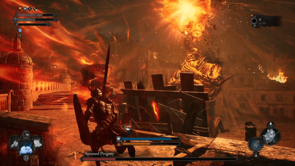 Der verschmähte Nachwuchs explodiert als Teil einer Anleitung, wie man den Boss in Lords of the Fallen besiegt.