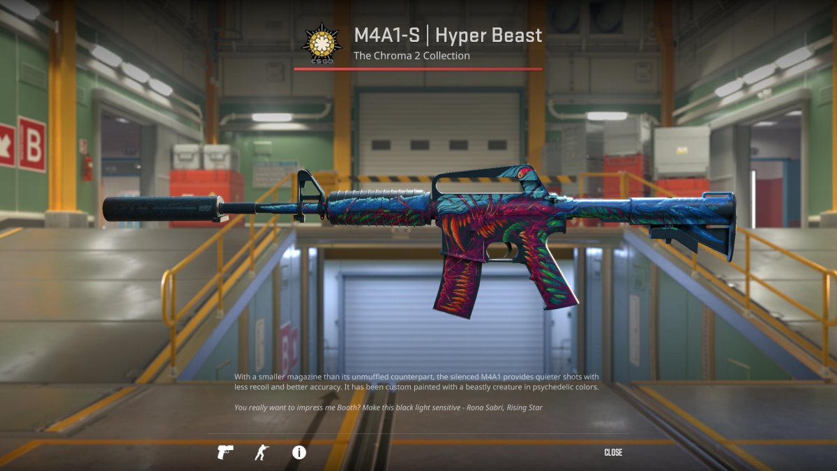 Bild des Hyper Beast-Skins für den M4A1-S in CS2 als Teil eines Artikels über die schönsten Skins im Spiel.