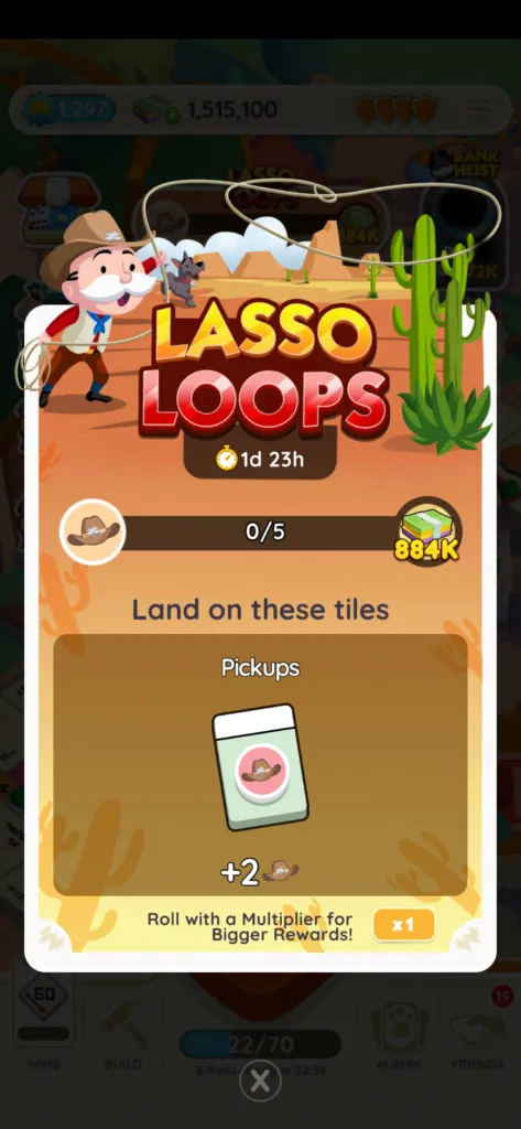 Bild für das Lasso-Loops-Event in Monopoly GO