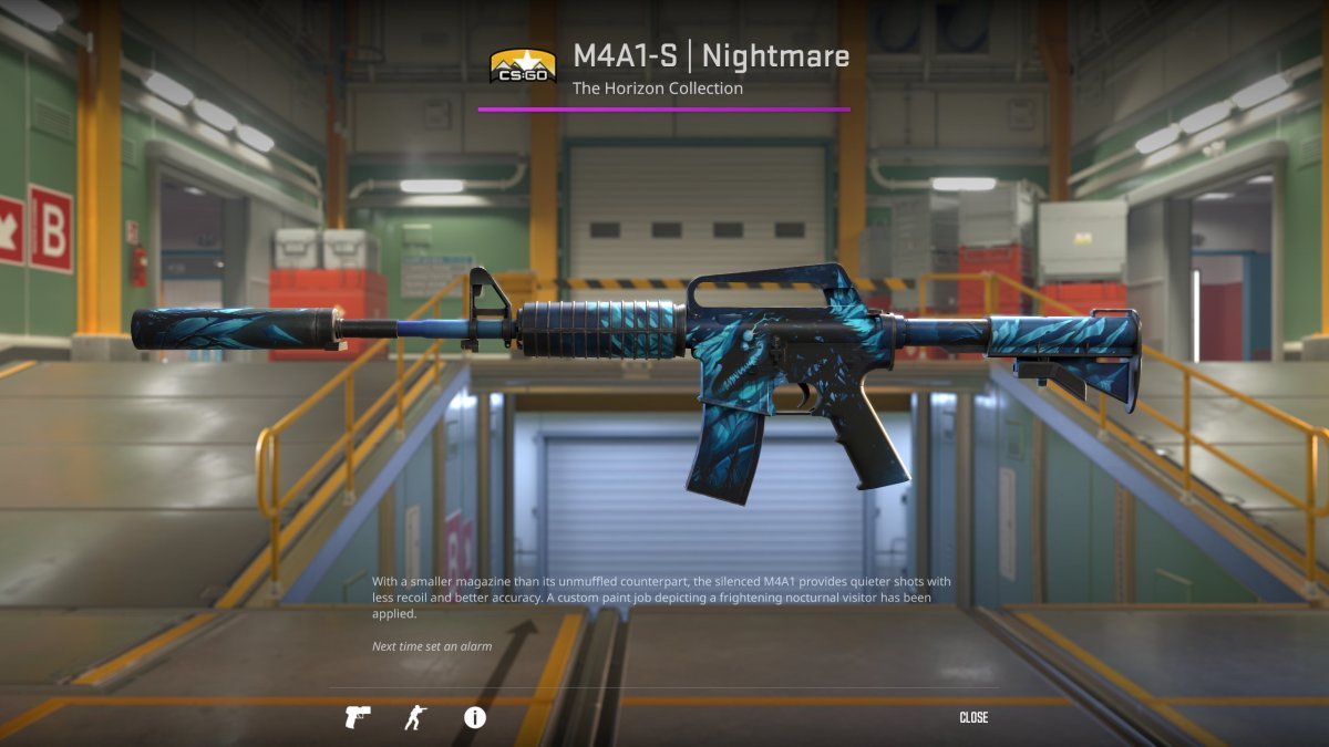 Bild des Nightmare-Skins für den M4A1-S in CS2 als Teil eines Artikels über die schönsten Skins im Spiel.