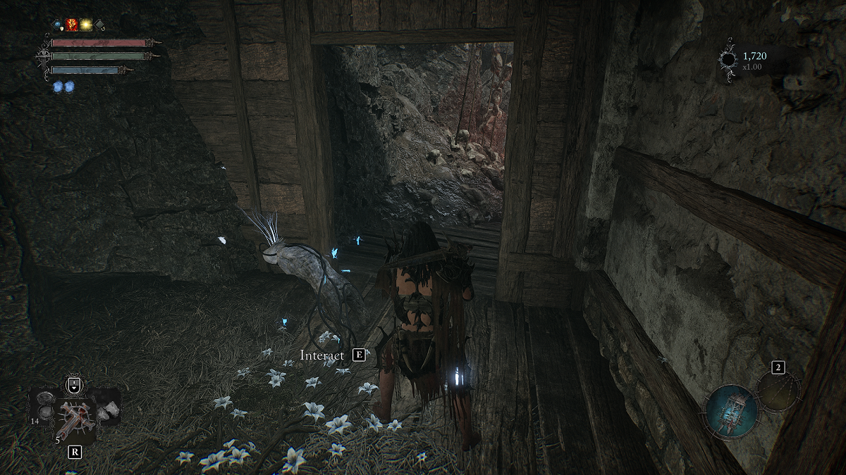 Player-character standing near a Vestige Seedling Spawn checkpoint in Lords of the Fallen.