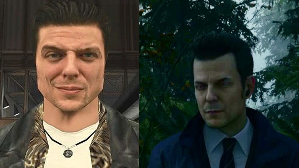 Max Payne und Alex Casey aus Alan Wake 2 nebeneinander.