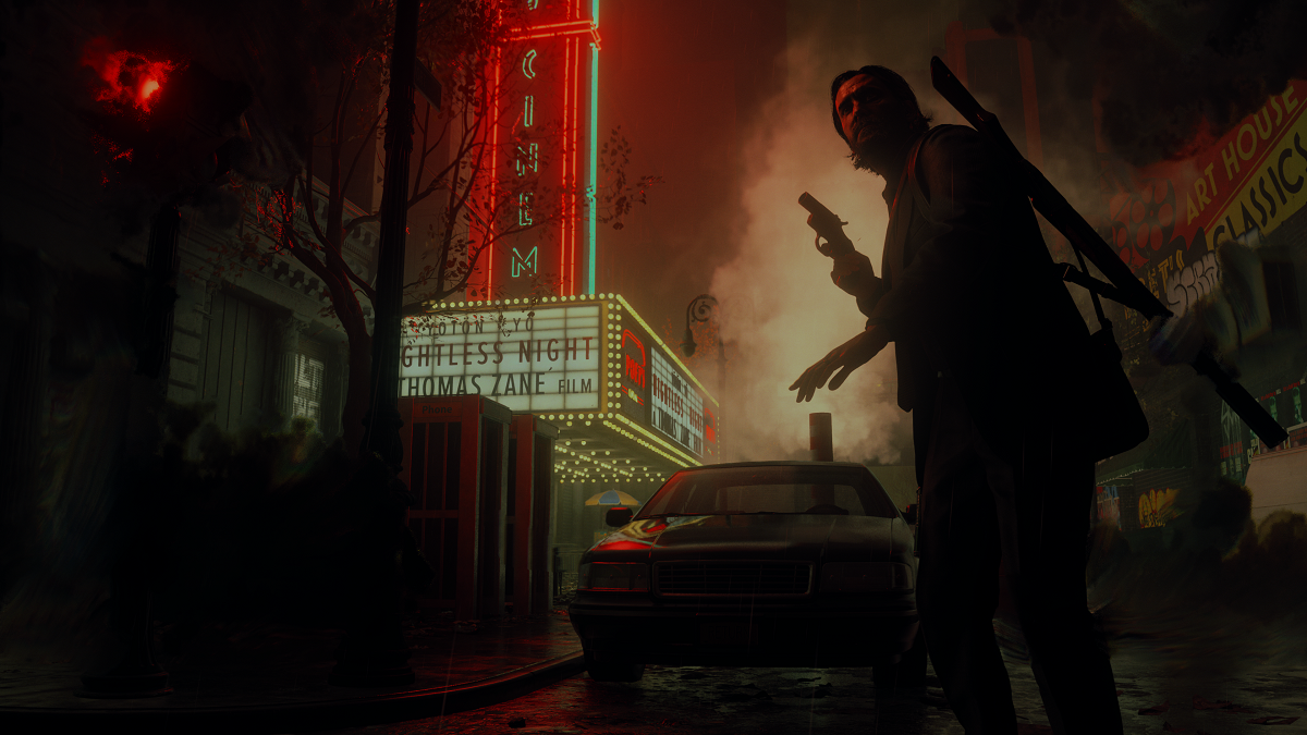 Image of Alan exploring The Dark Place in Alan Wake 2.