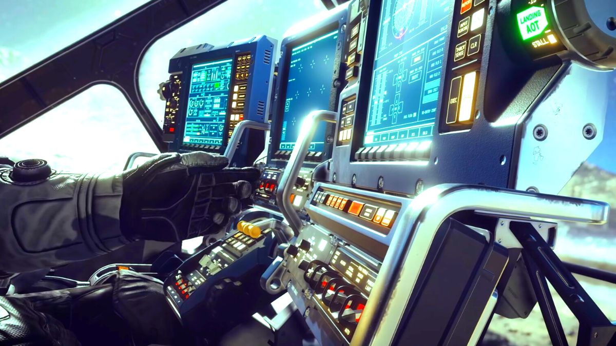 A ship's control panel in Starfield