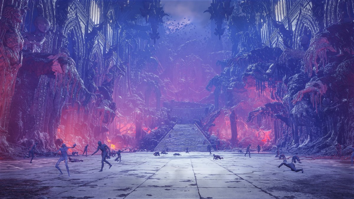 Ein Bild der Arena, in der Sie in Lords of the Fallen (LotF) gegen den Sundered Monarch-Boss kämpfen, als Teil einer Anleitung, wie Sie ihn besiegen können.