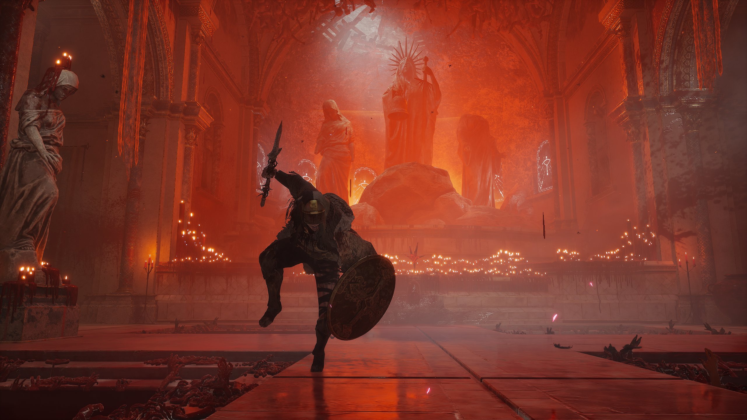 An image of Rapturous Huntress Lirenne in Lords of the Fallen (LotF) as part of a guide on how to beat her.