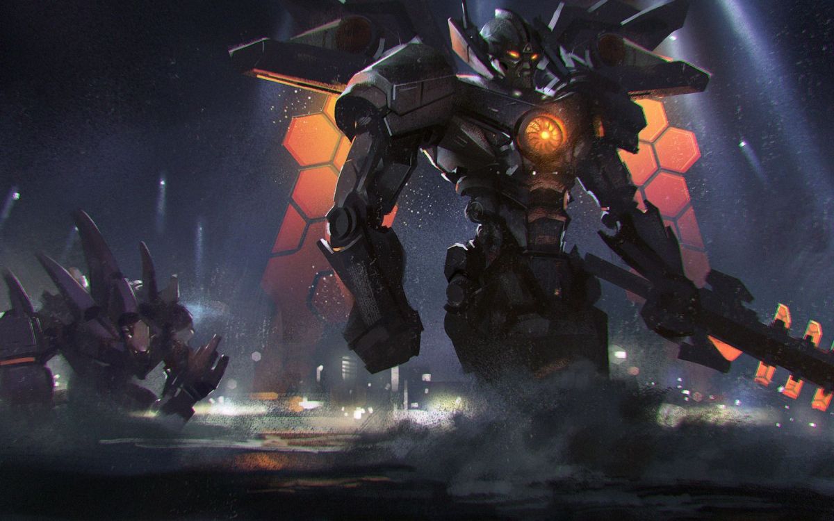 Mecha Aatrox im Wasser in League of Legends (LoL). 