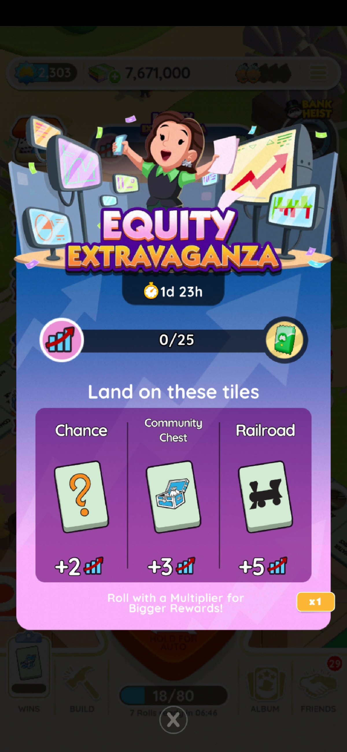 Die vollständigen Regeln für das Equity Extravaganza-Event in Monopoly GO.  Das Bild zeigt eine Frau, die ein Mobiltelefon und einen Stapel Papiere in der Hand hält, während sie umgeben von Bildschirmen mit unterschiedlichen Grafiken steht.  Das Bild ist Teil eines Artikels über alle Meilensteine ​​und Belohnungen für das Equity Extravaganza-Event in Monopoly GO sowie über die Funktionsweise des Events und Tipps zum Gewinnen.