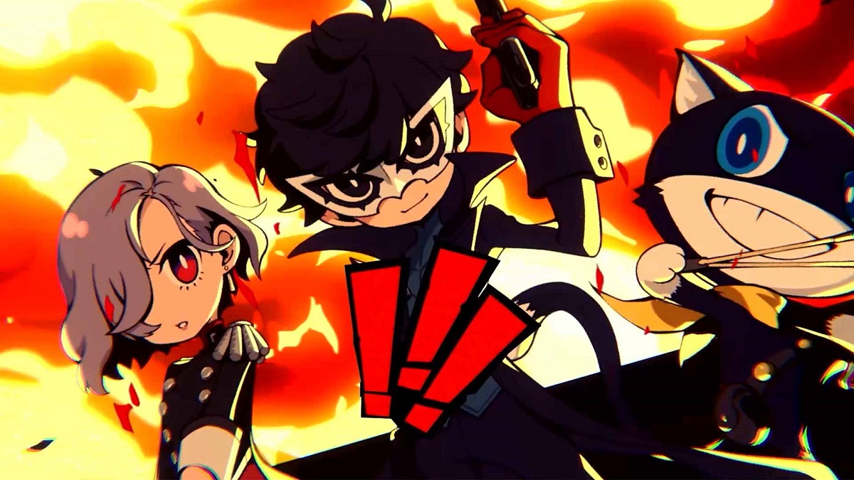 Image of Joker, Morgana, and new Persona 5 Tactica character in combat.