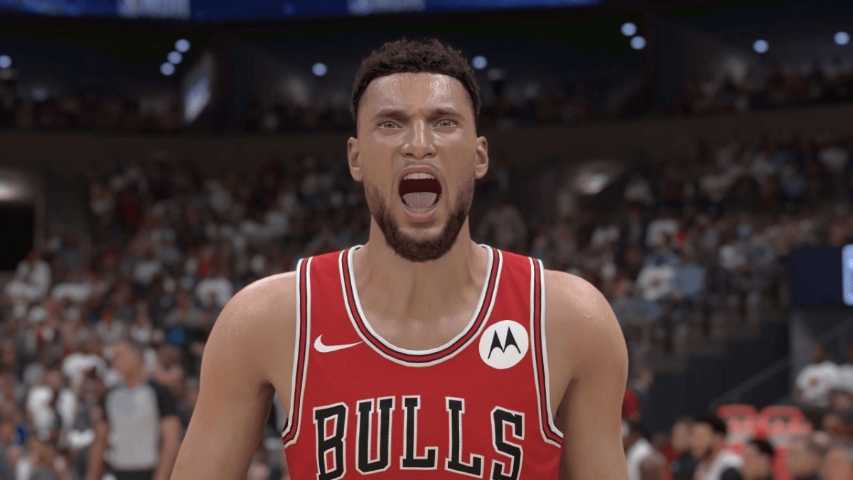 Zach LaVine schreit in NBA 2K24.  Dieses Bild ist Teil eines Artikels darüber, wie man in NBA 2K24 MyCAREER einen Tausch anfordert.