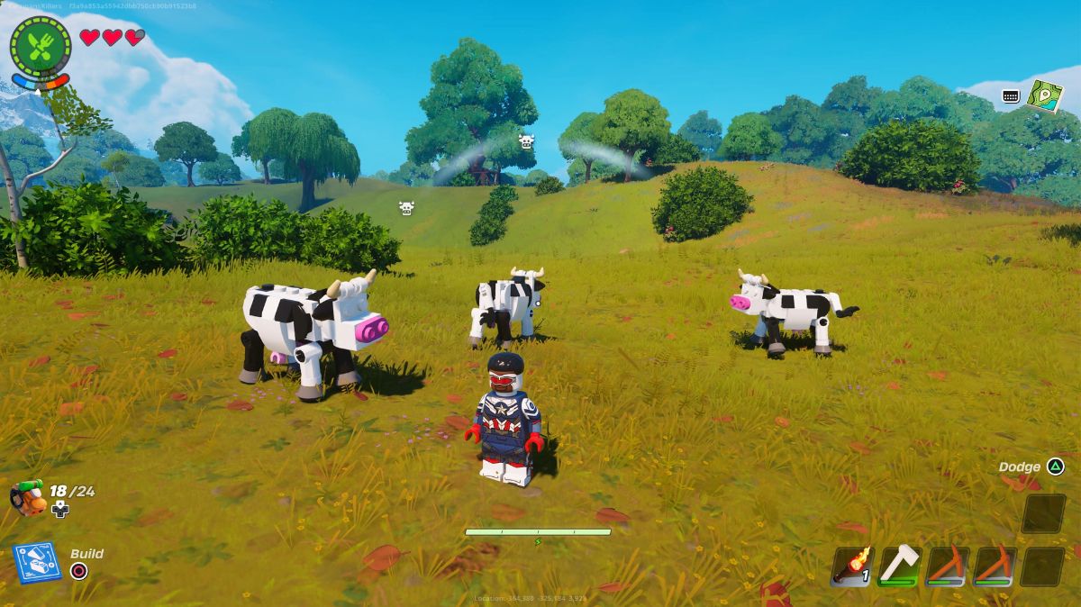 Cows that drop Fertilizer in LEGO Fortnite.