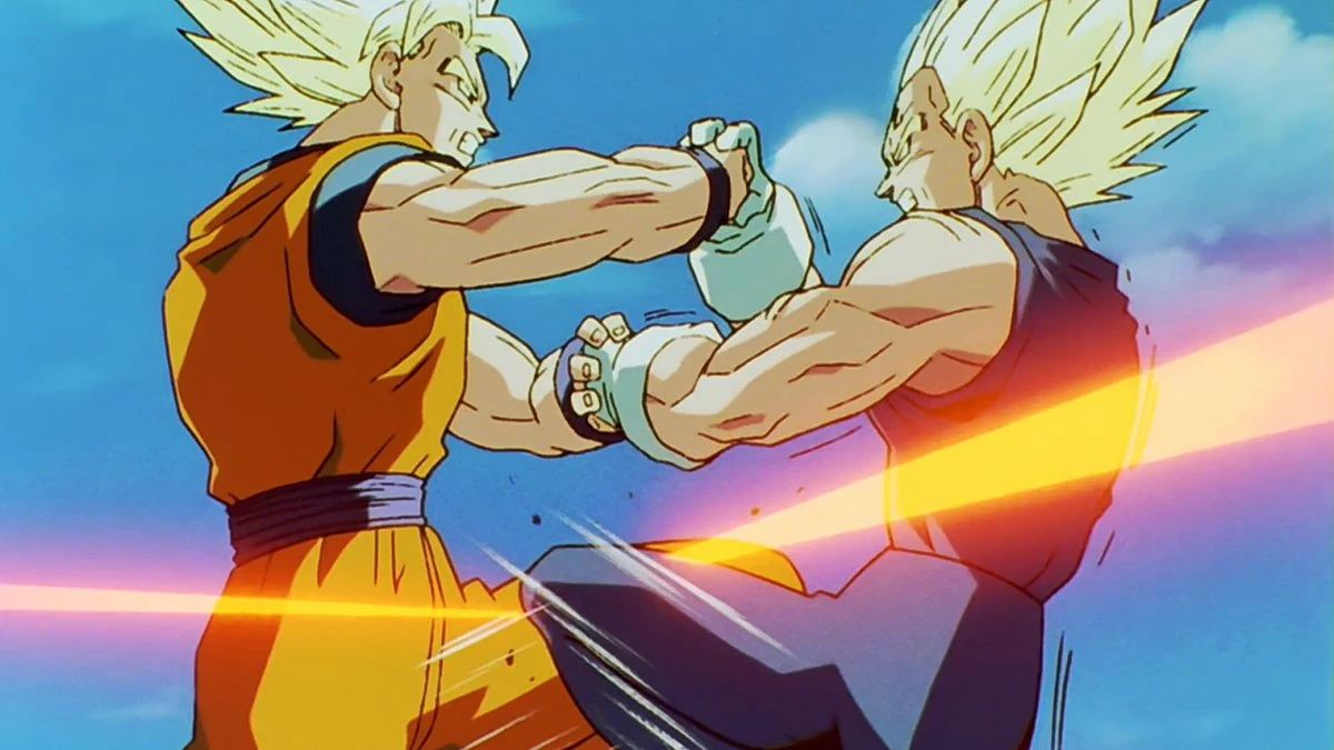 Goku fights Majin Vegeta