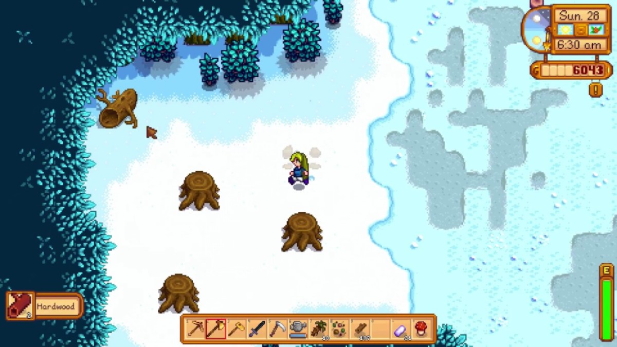 Jemand läuft durch den Schnee im Stardew Valley.  Dieses Bild ist Teil eines Artikels über alle Konzerttermine für Stardew Valley: Festival of Seasons.