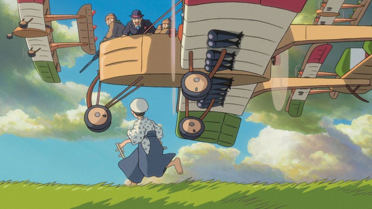 Pläne fliegen in The Wind Rises.  Dieses Bild ist Teil einer Rangliste aller Filme von Hayao Miyazaki.