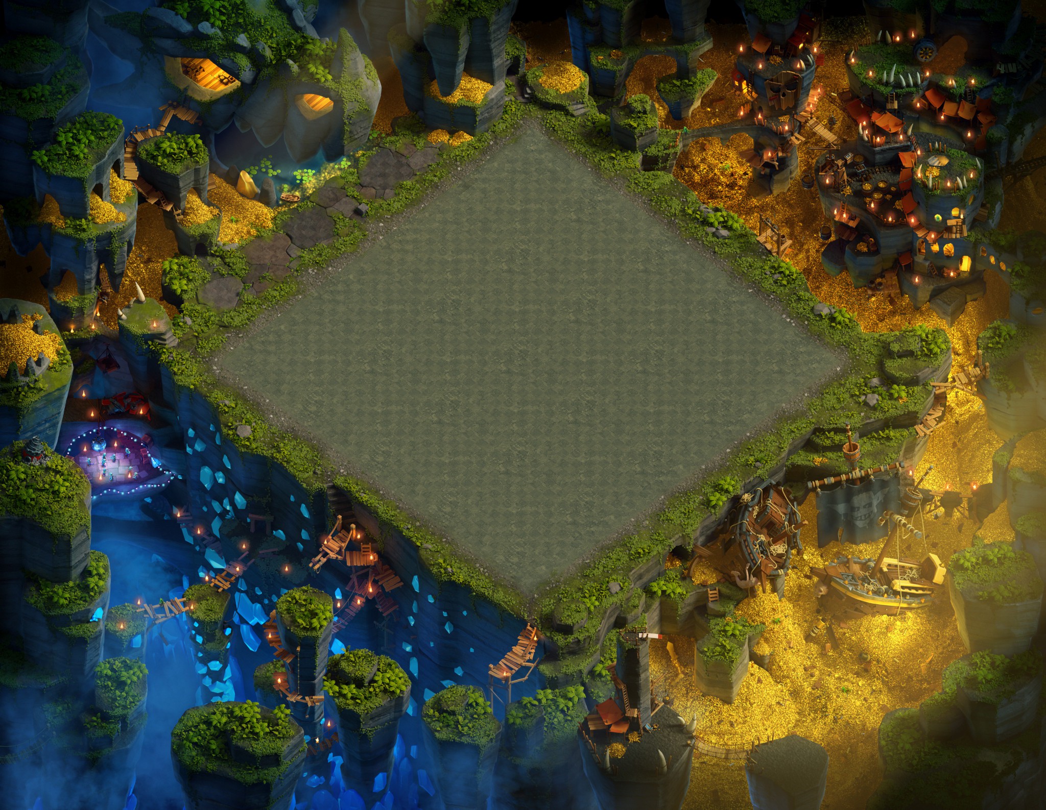 The Goblin Caves Scenery in Clash of Clans.