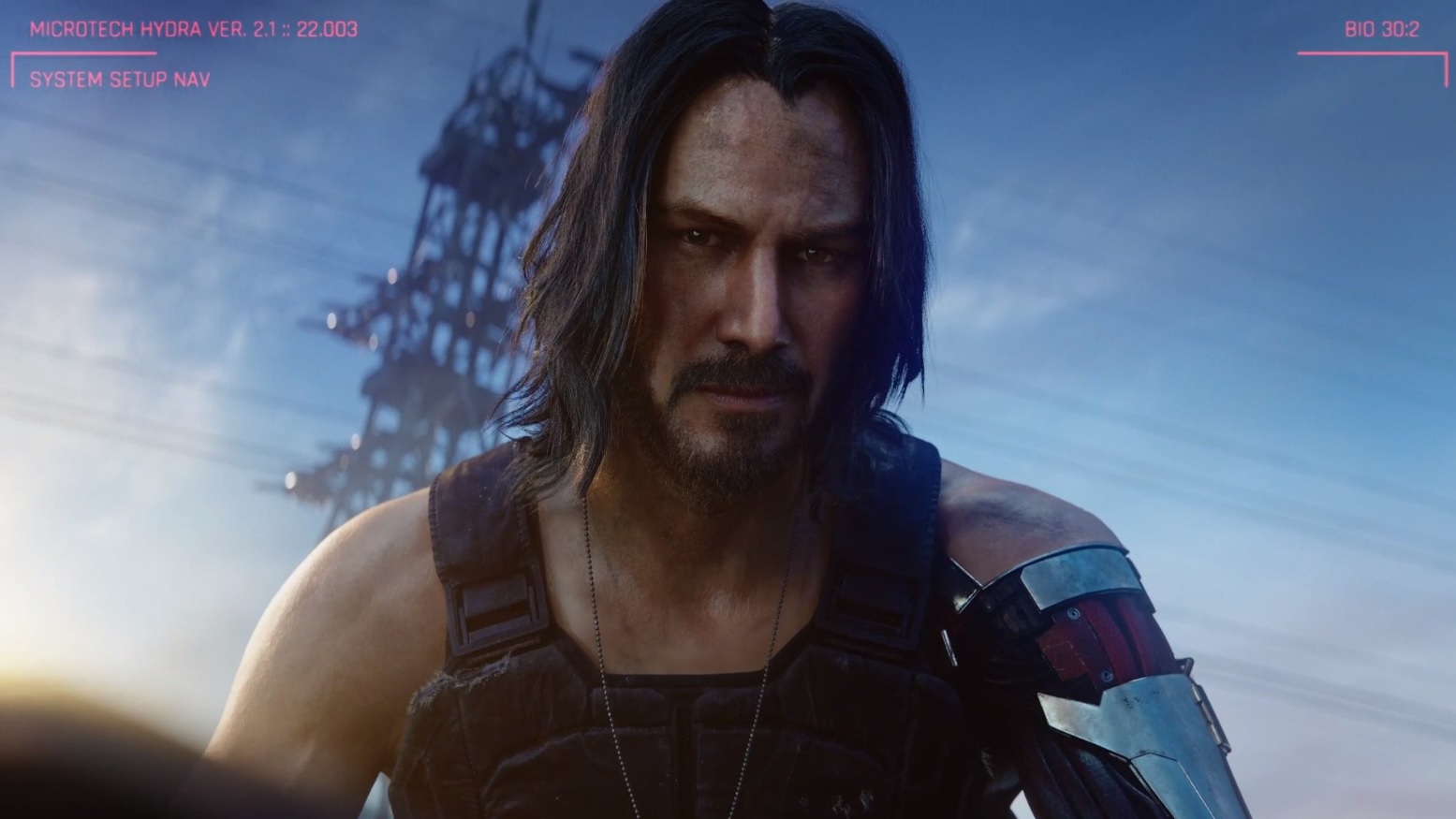 Johnny Silverhand in Cyberpunk 2077. This image is part of an article about how to reach 100% relationship with Johnny in Cyberpunk 2077.