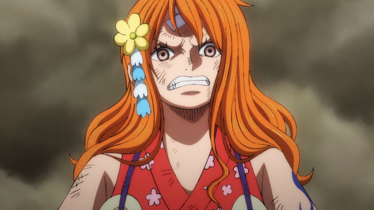 Nami sieht wütend aus.  Dieses Bild ist Teil eines Artikels über alle großen englischen Synchronschauspieler und die Besetzungsliste für One Piece.