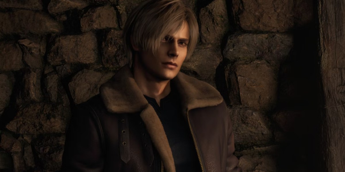 Leon mit dem klassischen Mod von 2005.  Dieses Bild ist Teil eines Artikels über die besten Remake-Mods für Resident Evil 4 (RE4).