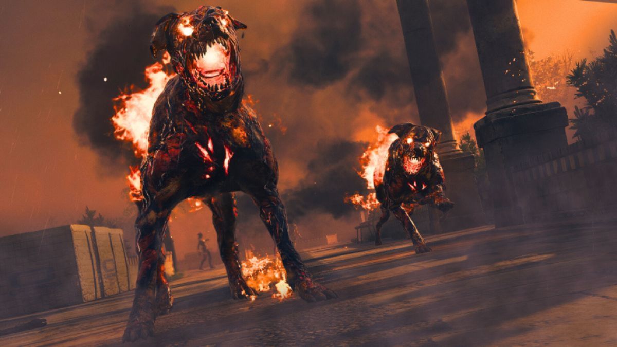 Höllenhunde in Modern Warfare 3 Zombies.  Dieses Bild ist Teil eines Artikels über alle Herausforderungen und Belohnungen im Horde Hunt-Event in MW3 und Warzone. 