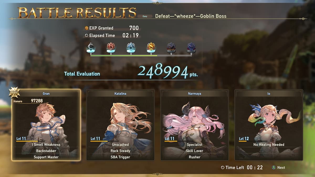 Auszeichnungen in Granblue Fantasy Relink