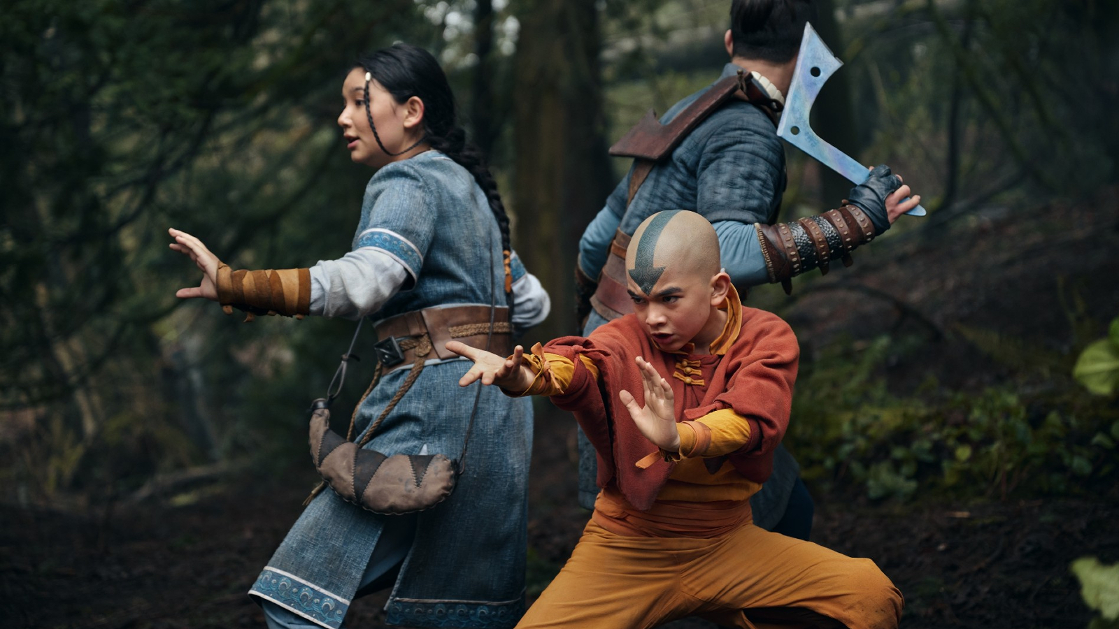Aang, Sokka, and Katara in Avatar: The Last Airbender